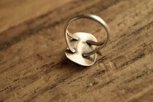 Turquoise Flower Ring - Size 7